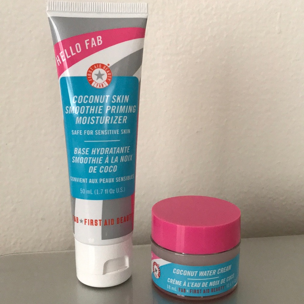 First aid beauty moisturizer and water cream